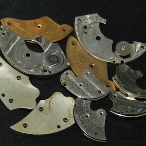 Destash Steampunk Watch Clock Parts Movements Plates Art Grab Bag WZ 10