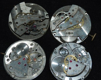 Vintage Antique Round Watch Movements Steampunk Altered Art Assemblage  RM60