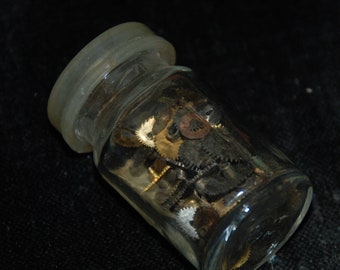 Steampunk Gears Vintage Antique bottle vial  Altered Art Industrial VA 67