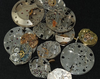Destash Steampunk Watch Parts Movements Cogs Gears  Assemblage MR 1
