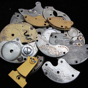 Destash Steampunk Watch Clock Parts Movements Plates Art Grab Bag PR 16