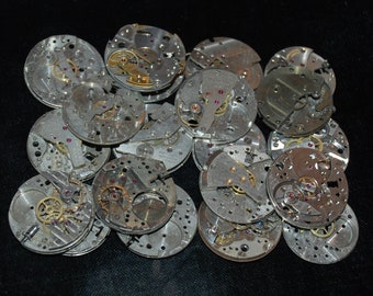 Destash Steampunk Watch Parts Movements Cogs Gears  Assemblage MR 35