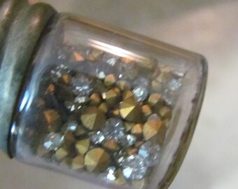 Vial of Vintage Jewelers micro tiny crystals stones Jewels IV 46