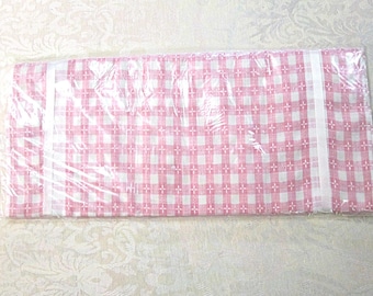 Vintage Linen Towels Set of 3 Pink Checks Kitchen Tea Hand Dish Towel Unused MWT Mint Tag NOS Unused NIP