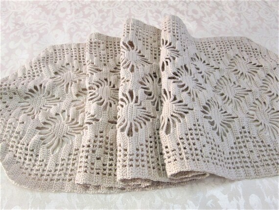 Crochet Lace Table Runner Or Neck Scarf Dresser With Image 0