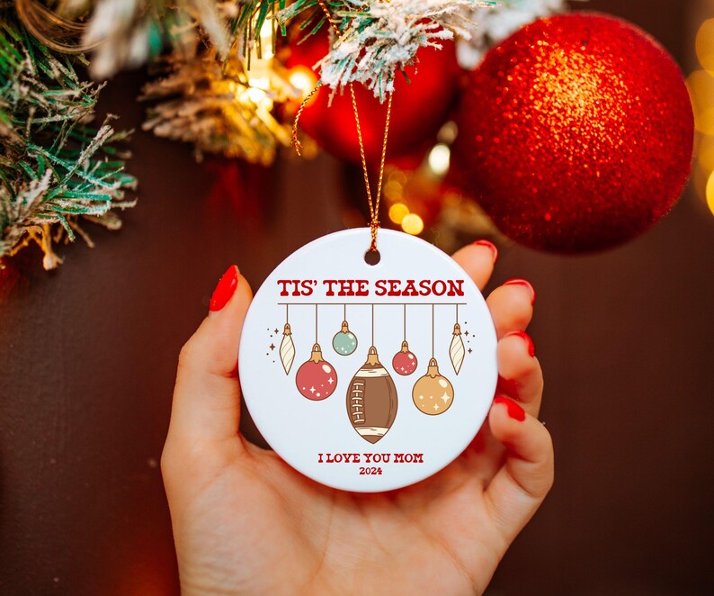 Football Custom Christmas Ornaments, Family Football Personalized