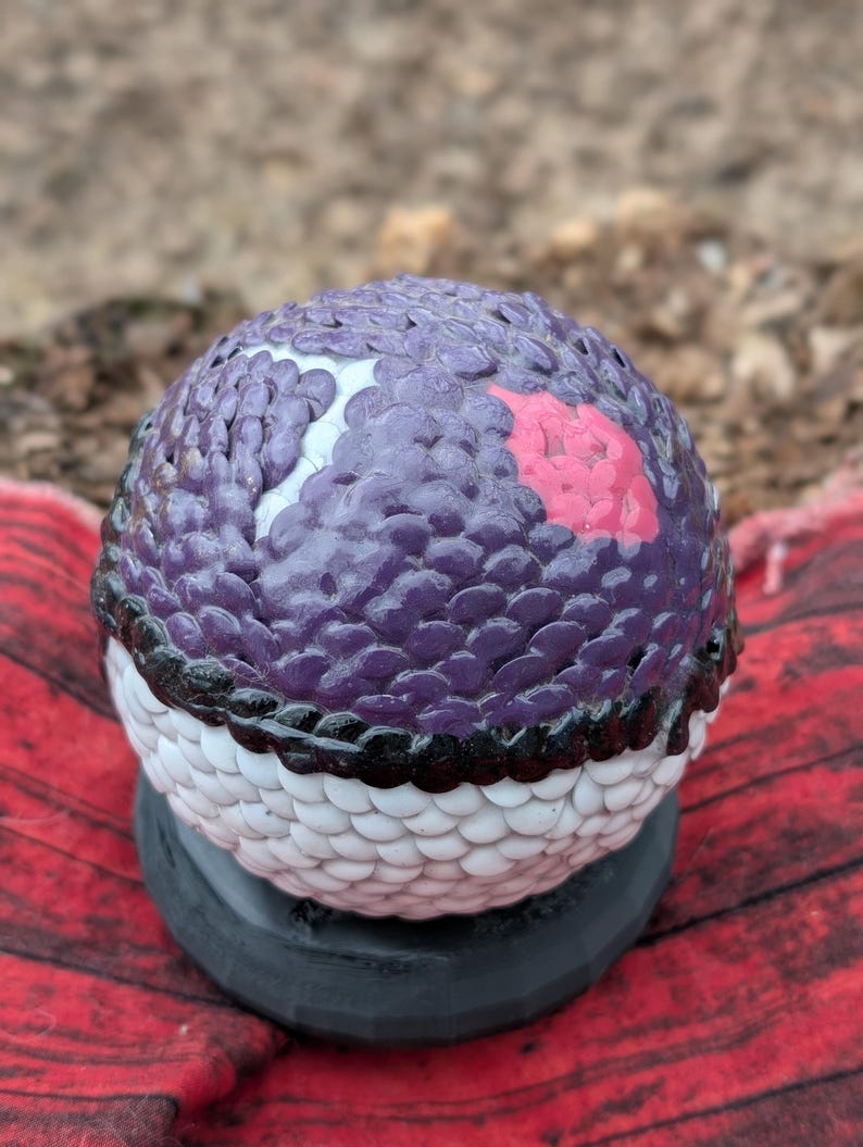 Large Dragon-scale Ultra Poke-ball With Stand - Etsy