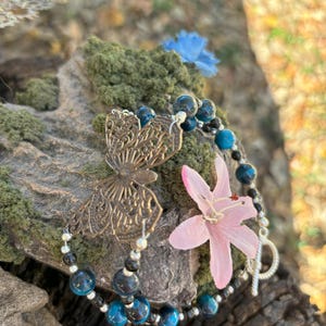 Blue Filigree Butterfly Bracelet