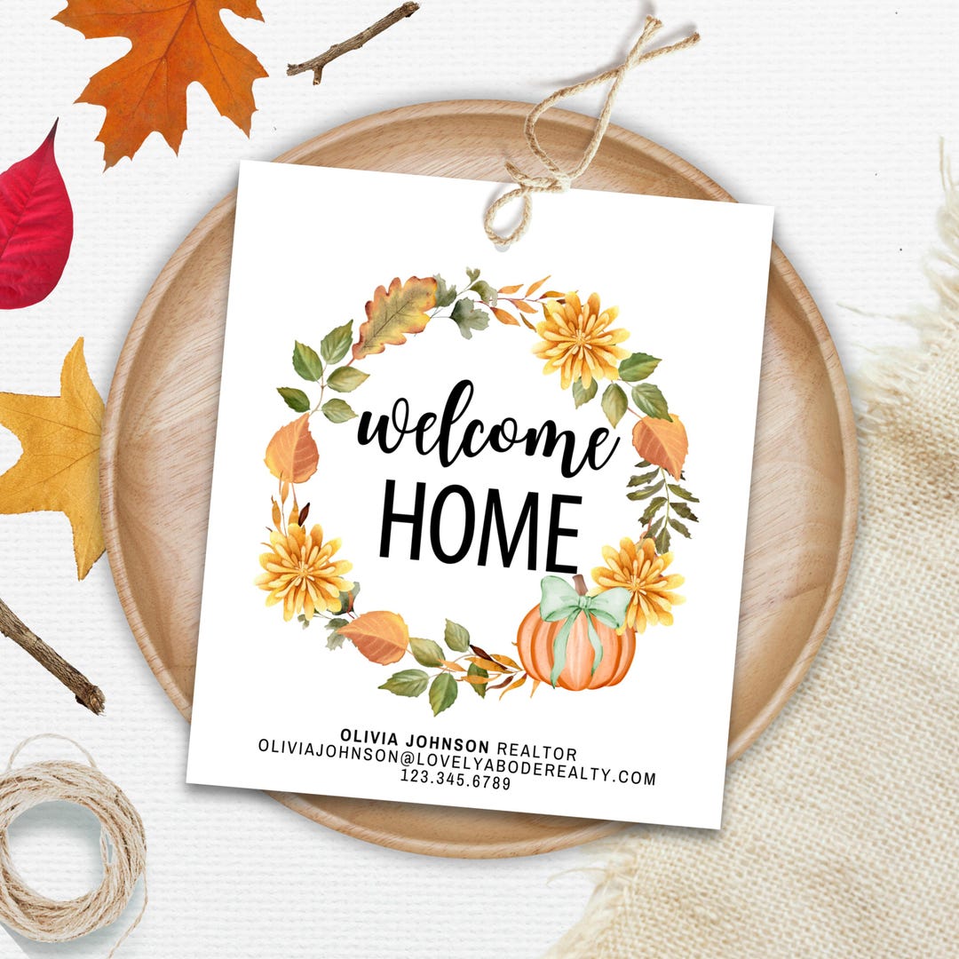 Welcome Home Printable Gift Tag Realtor House Gift House Warming Real ...