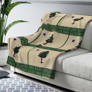 Maine State Pine Tree Historische Vintage Vlag 1901 Sherpa Fleece Deken, Maine Housewarming New Home Gift, Mainer Decor Vlag, Maine Lover Home