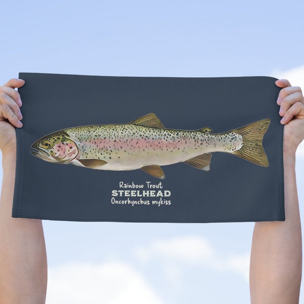 Steelhead Rainbow Trout Fisherman Geschenk Rallye-Handtuch, 11x18, Coldwater Game Fish Maine Geschenk für Vater, Ehemann, Ichthyologie-Geschenk, Trauzeuge