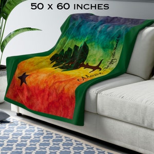 Rainbow Maine Historic 1901 Flag Sherpa Blanket, Maine Housewarming Gift, Cozy Maine home Decor, Maine Pride New Home, Vintage Maine Lover