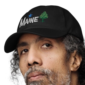 Maine Dad hat with Pine Tree and Star from 1901 Maine State Flag, Maine Dad gift from Daughter, Maine Lover Gift, Fishing Hat