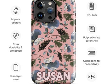 Maine Woodland Floor Pines Teaberry Mushroom Personalized Tough Case for iPhone® Original Design Sold by Artist