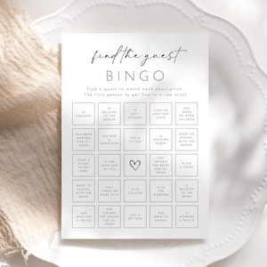 Find The Guest Bingo Wedding Template - DIY Fun Wedding Reception Game