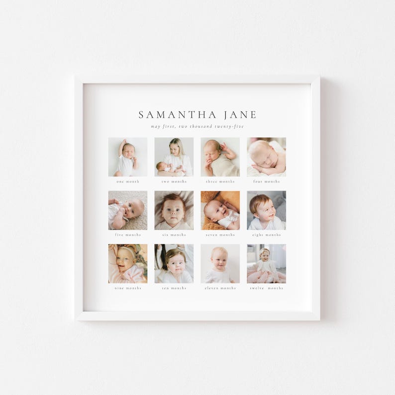 Personalized Baby Photo Collage Template: Baby's First Year Photos ...