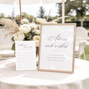 Printable Wedding Advice and Wishes Schild und Karten - Black Advice and Wishes Hochzeitsgästebuch, Instant Download, Gästebuch, Catherine