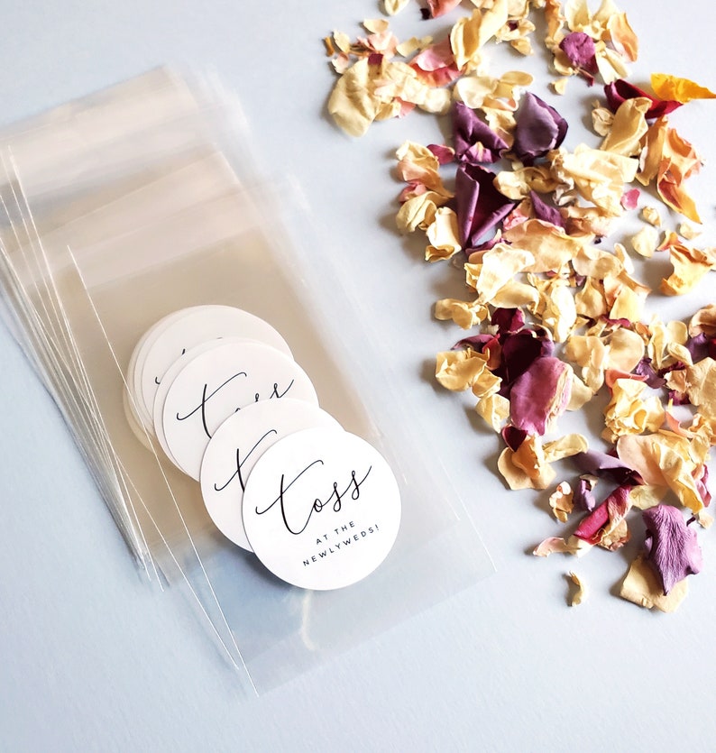 Wedding Petal Toss Packets EMPTY Bags With Printed Labels Etsy