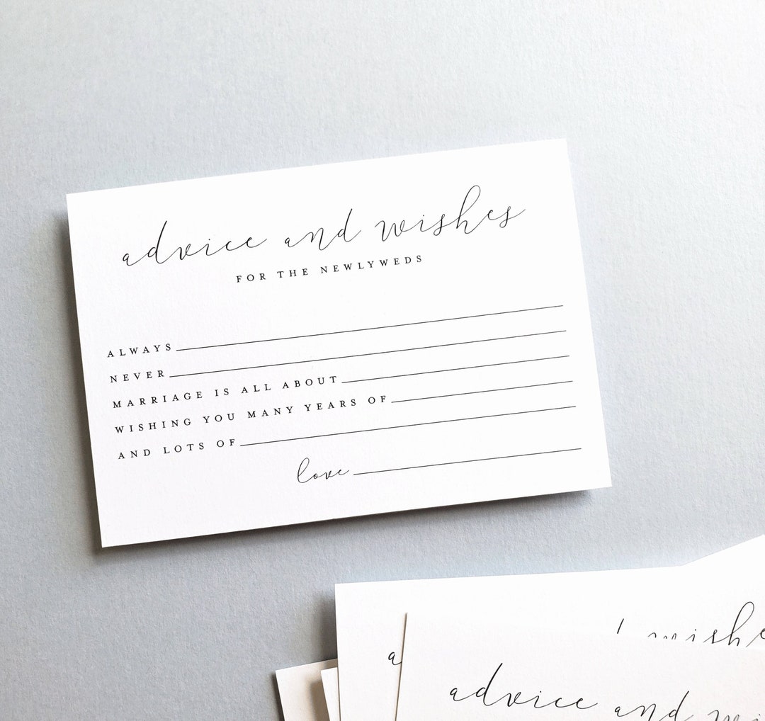 Wedding Advice Cards Modern Guest Book Idea for Wedding Reception White ...