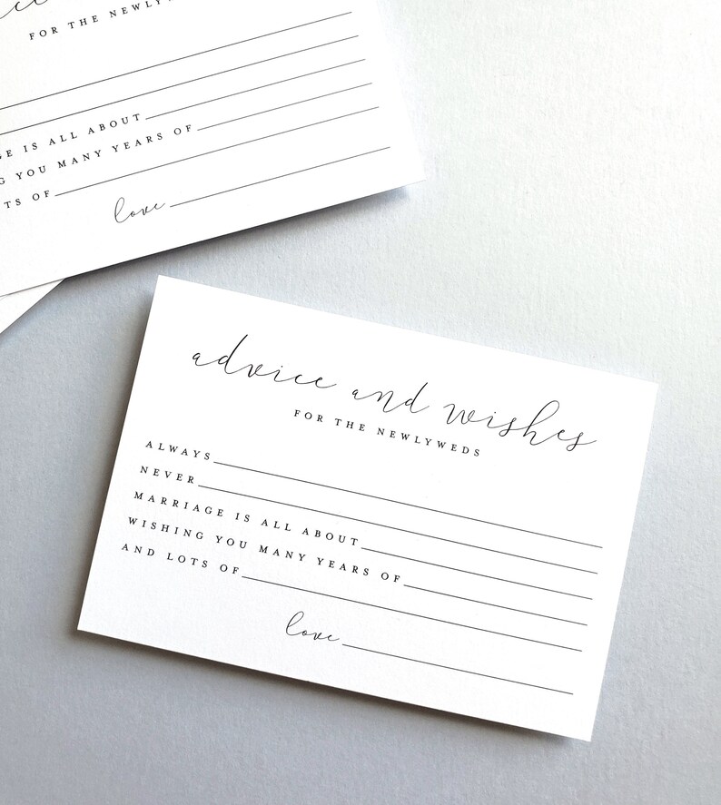 Wedding Advice Cards Modern Guest Book Idea for Wedding - Etsy