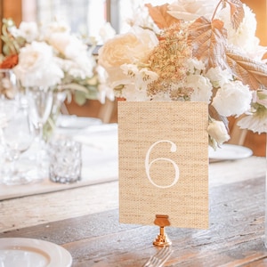 Printable Beach Wedding Table Numbers - Japanese Cane Natural Table Numbers, Beach Wedding DIY Table Numbers - Coastal, Destination Wedding