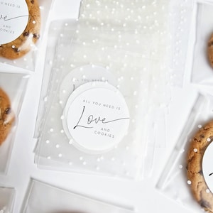 Wedding Cookie Favor Bags and Stickers, All You Need is Love and Cookies Wedding Favors, EMPTY Bags, DIY Wedding Favor image 2
