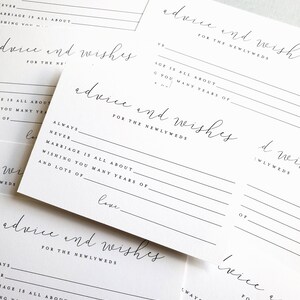 Wedding Advice Cards Modern Guest Book Idea for Wedding Reception White ...
