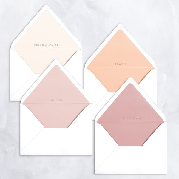 Solid Color Envelope Liners - Add-On Item for Cricket Printing Wedding Invitations