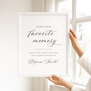 Share A Memory Sign and Card Template - Printable Funeral Favorite ...