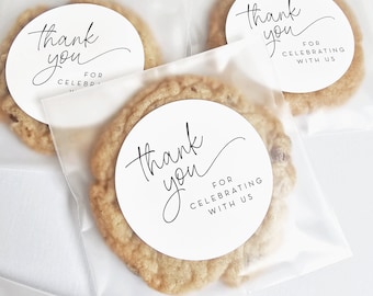 Wedding Cookie Favor Bags and Stickers - Wedding Favors - EMPTY Frosted Clear Wedding Favor Bags with Printed Labels - DIY Wedding Favor
