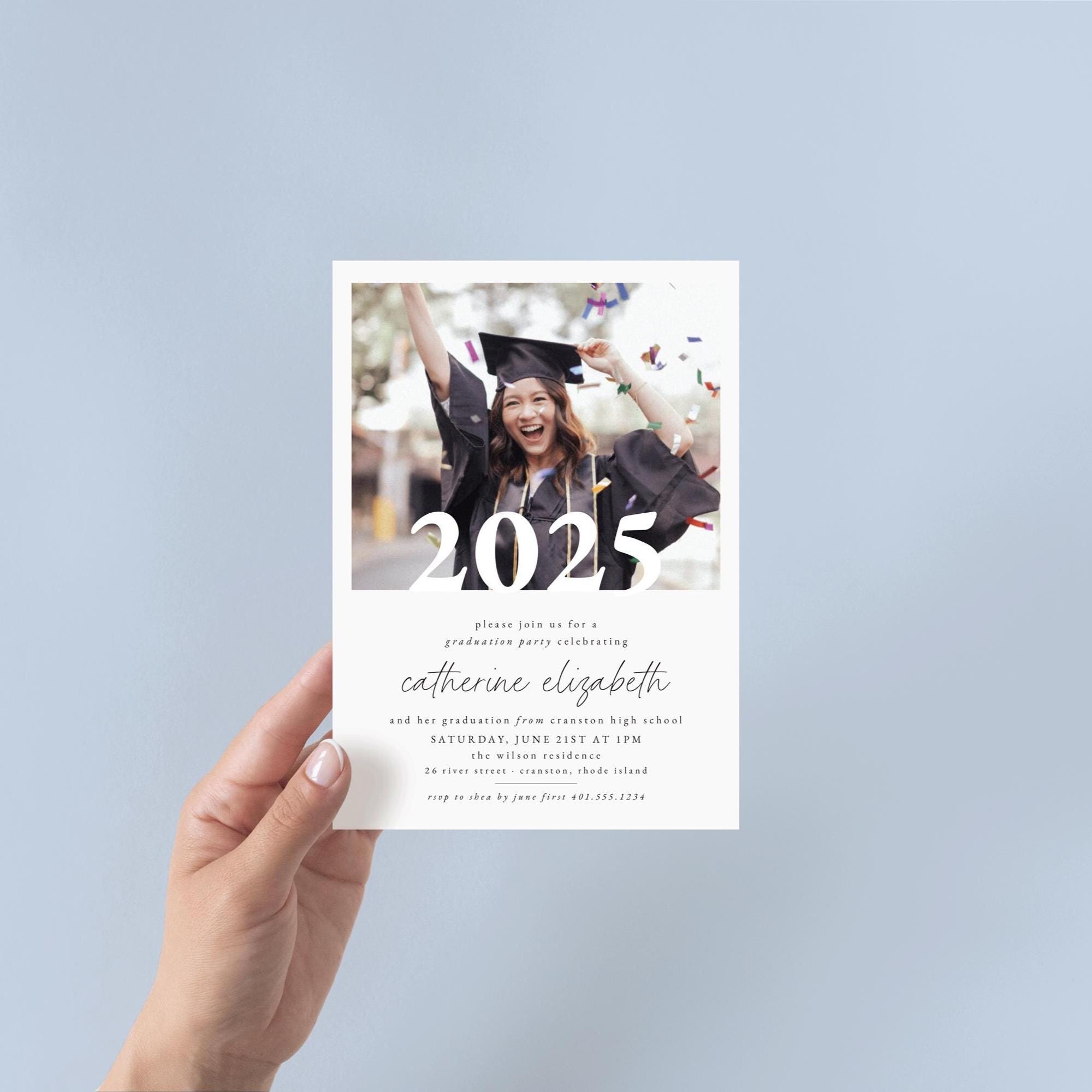 Photo Graduation Party Invitation Template (digital Download) - Etsy, image size:2000x2000