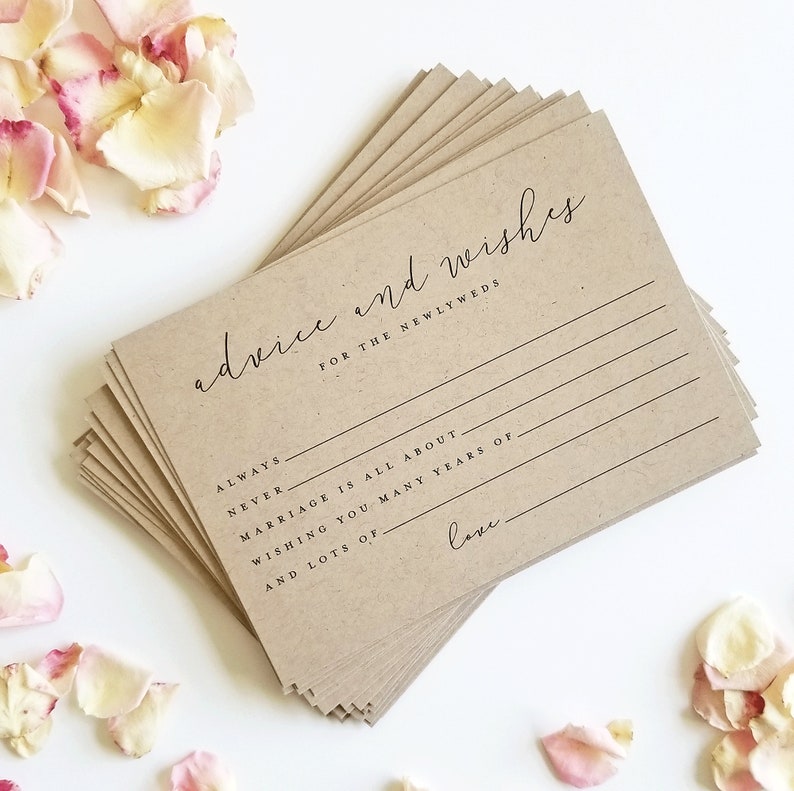 Wedding Advice Cards Modern Guest Book Idea for Wedding Etsy