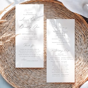 Plantilla de programa de boda minimalista: Programa de caligrafía plana (descarga digital) Laura