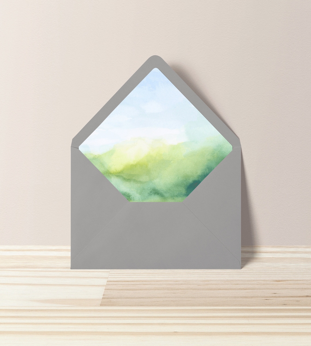 Printable Envelope Liner - Blue Green Watercolor Envelope Liner Digital ...