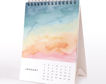 2023 Desk Calendar - Gift for Her - Watercolor Desk Calendar with Stand - Teacher Gift, Christmas Present, Friend Gift