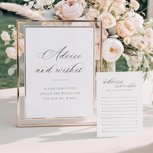 Cartões de Conselhos para Casamento - Cartões de Conselhos e Desejos IMPRESSOS E ENVIADOS para Casamentos, Ideia Moderna de Livro de Visitas para Recepção de Casamento