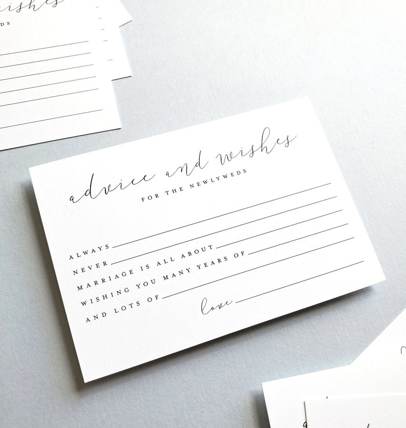Wedding Advice Cards Modern Guest Book Idea for Wedding - Etsy