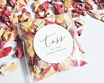 Wedding Petal Toss Packets - EMPTY Bags with Printed Labels