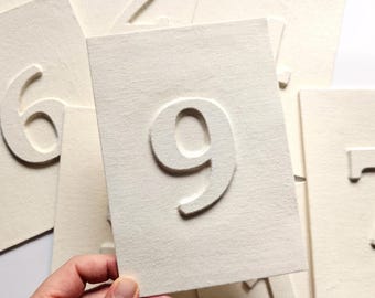 Linen Table Numbers Wedding, 3D Embossed Look Fabric Wedding Table Number, Beige Neutral Elegant Event Decor