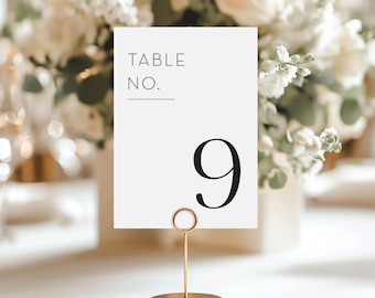 Printable Minimalist Black Wedding Table Numbers 1-30 (Digital Download)