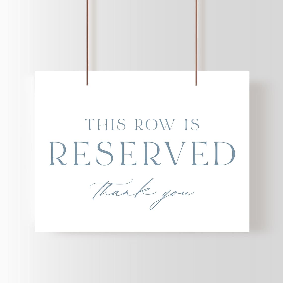 Reserved Row Wedding Sign, Printable Minimalist This Row is Reserved ...