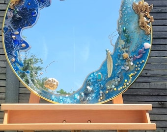 Handmade Decorative Mirror with Natural Stones - Luxury Gemstone Home Decor.