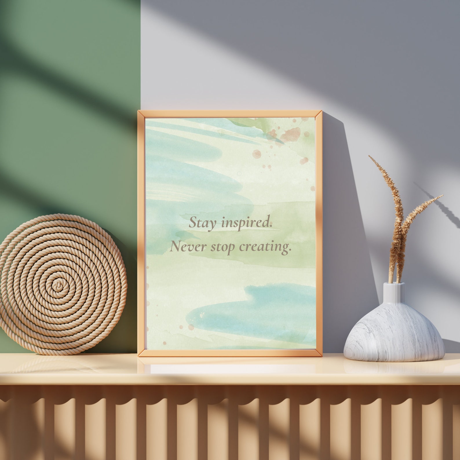 Stay Inspired, Never Stop Creating, Instant Download Motivational Wall ...