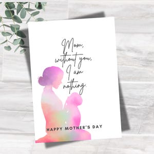 Mama und Kind Design | Muttertag Grußkarte zum Ausdrucken | Aufrichtige Nachricht | Geschenkidee für Mamis zum Muttertag