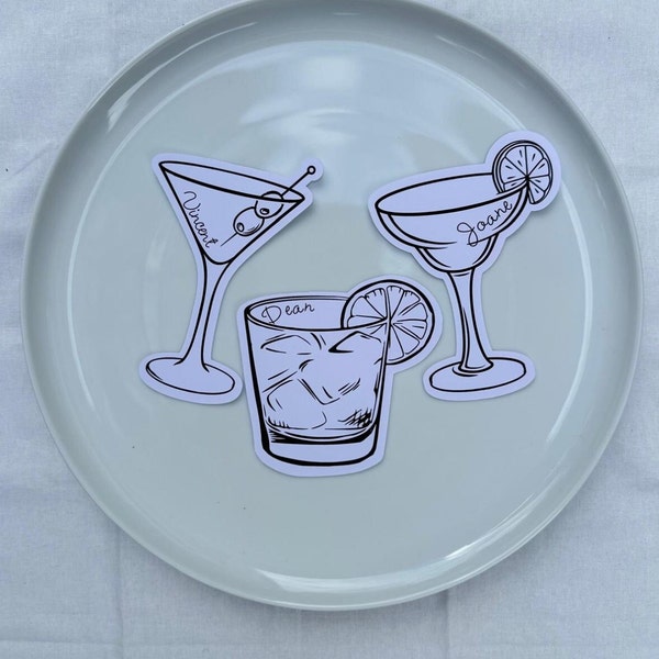 Cocktail Name Place Cards Etsy