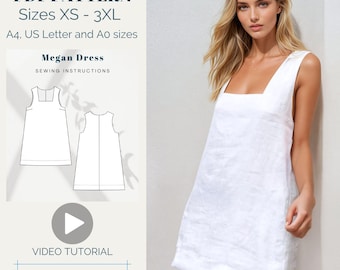 Mini Dress Sewing Pattern, Beginner Friendly (PDF Pattern)