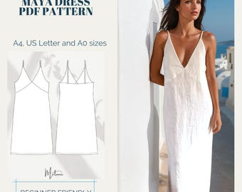 Linen Dress Sewing Pattern: Beginner-Friendly XS-XXXL (PDF Pattern, Digital Download