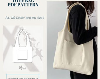 Tote Shoulder Bag Sewing Pattern: Beginner Friendly (PDF Download)