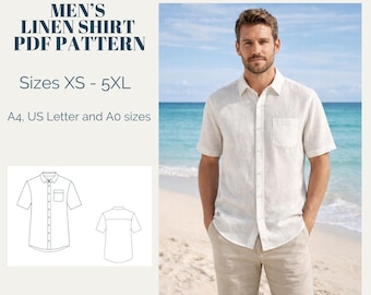 Men's Linen Shirt Sewing Pattern (XS-5XL) (Digital Download)