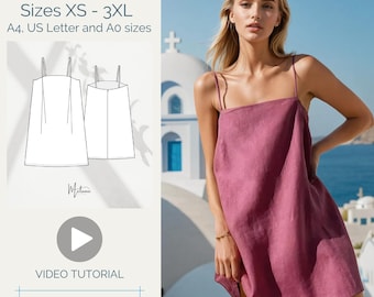 Mini Dress Sewing Pattern: Beginner Friendly, XS-XXXL (Digital PDF)